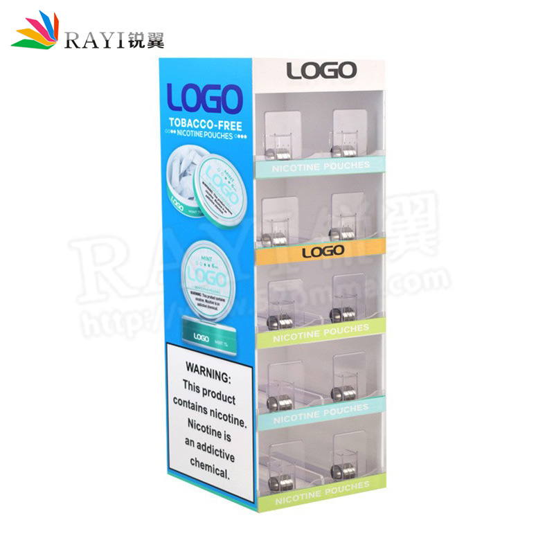 帶推進器抽拉多層有機玻璃口含煙展示柜雙排圓形亞克力口含煙展架